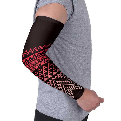 Maori Niho Taniwha Te Wheiao Arm Sleeves Terracotta - Aussie Hoodie
