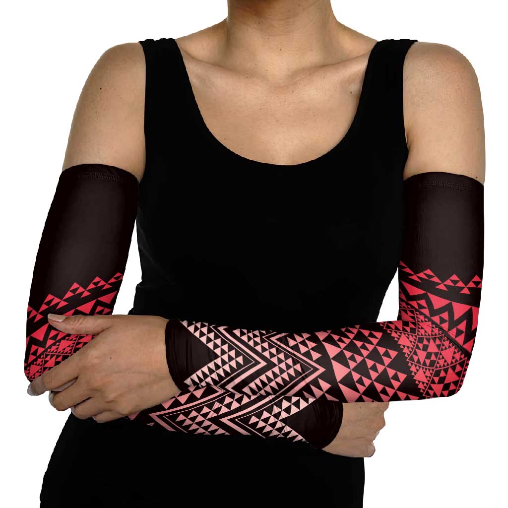 Maori Niho Taniwha Te Wheiao Arm Sleeves Terracotta - Aussie Hoodie