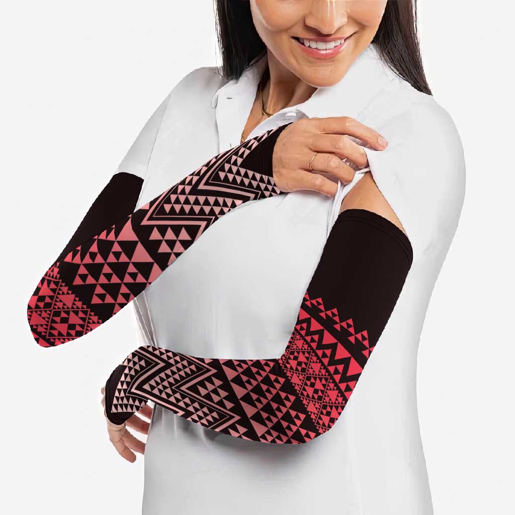 Maori Niho Taniwha Te Wheiao Arm Sleeves Terracotta - Aussie Hoodie
