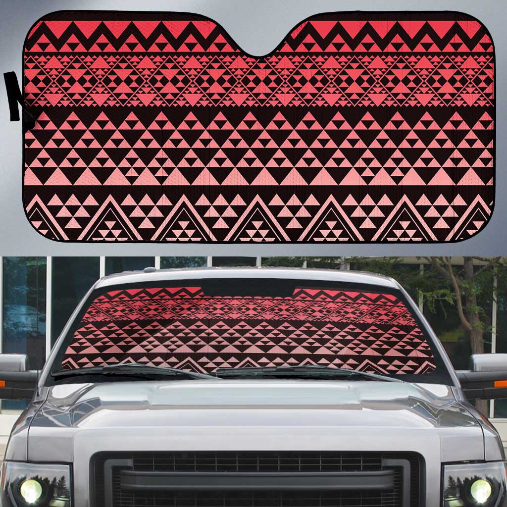 Maori Niho Taniwha Te Wheiao Auto Sun Shade Terracotta - Aussie Hoodie