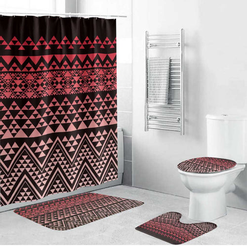 Maori Niho Taniwha Te Wheiao Bathroom Set Terracotta - Aussie Hoodie