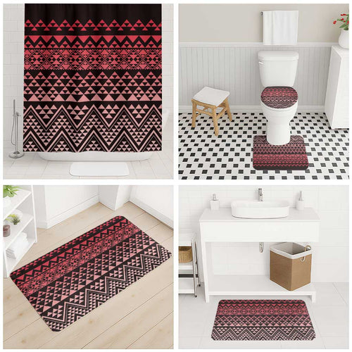 Maori Niho Taniwha Te Wheiao Bathroom Set Terracotta - Aussie Hoodie
