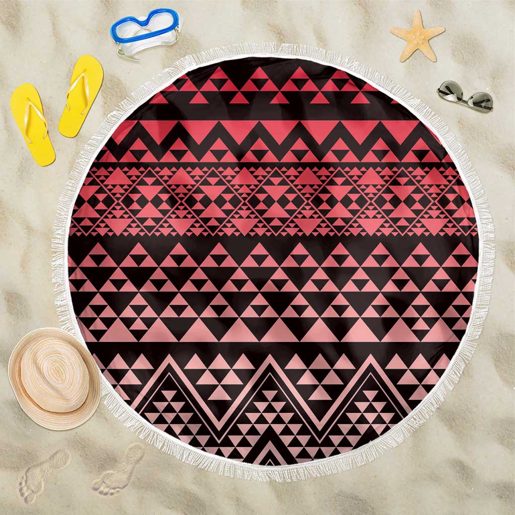 Maori Niho Taniwha Te Wheiao Beach Blanket Terracotta - Aussie Hoodie