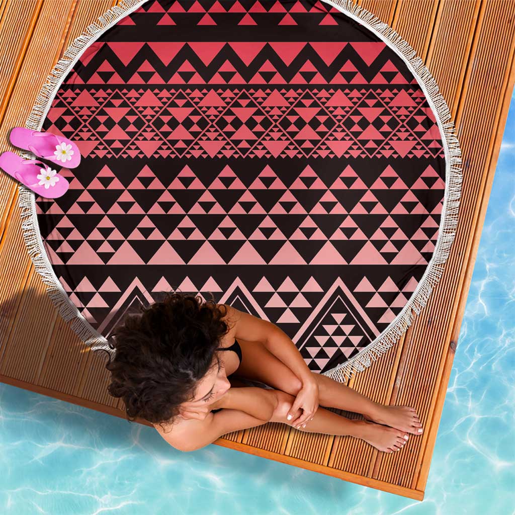 Maori Niho Taniwha Te Wheiao Beach Blanket Terracotta - Aussie Hoodie