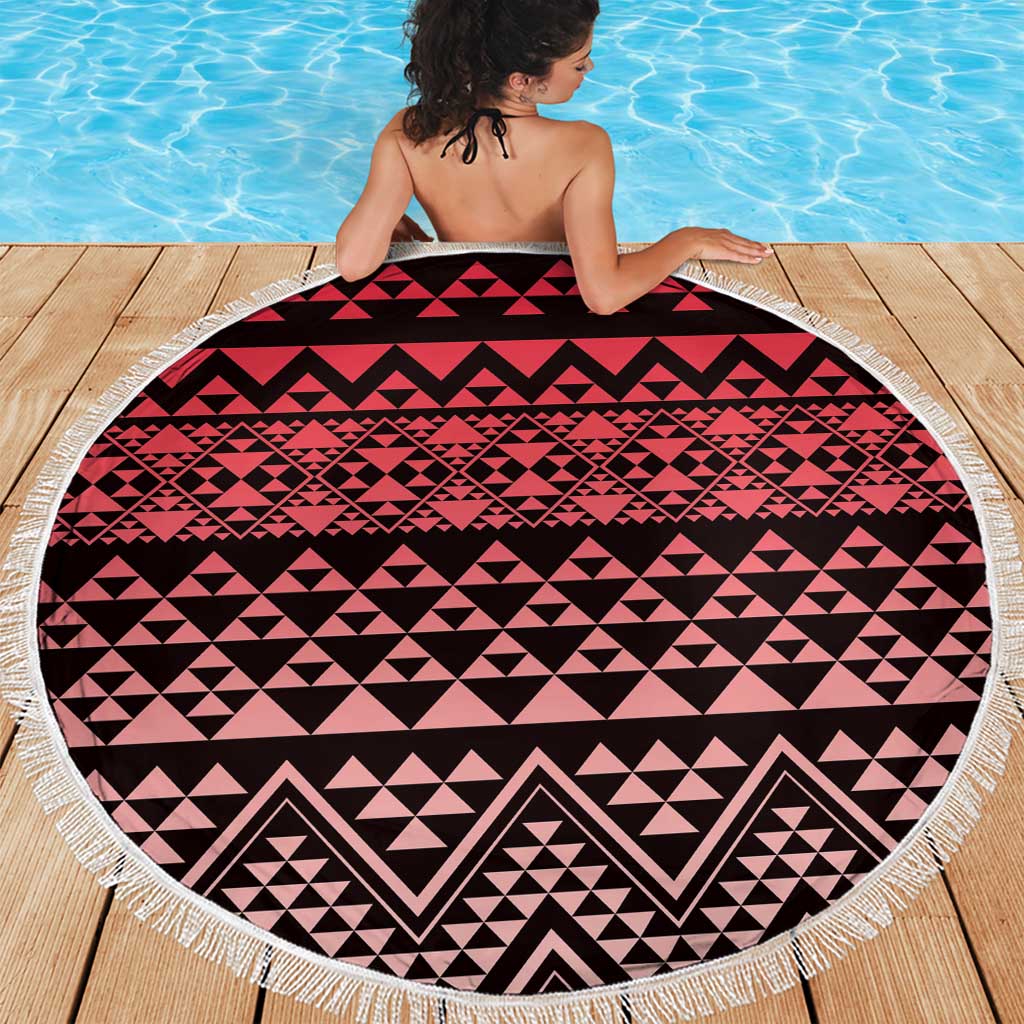 Maori Niho Taniwha Te Wheiao Beach Blanket Terracotta - Aussie Hoodie