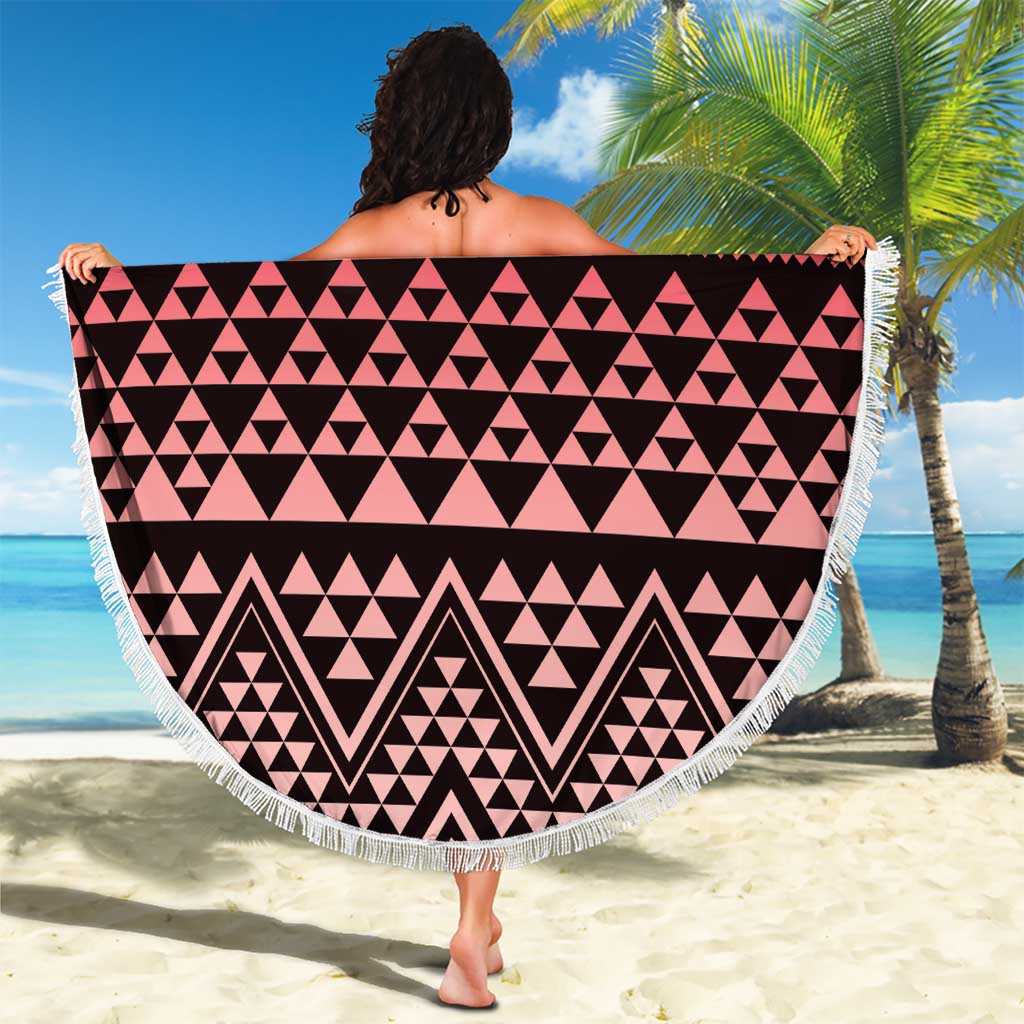 Maori Niho Taniwha Te Wheiao Beach Blanket Terracotta - Aussie Hoodie