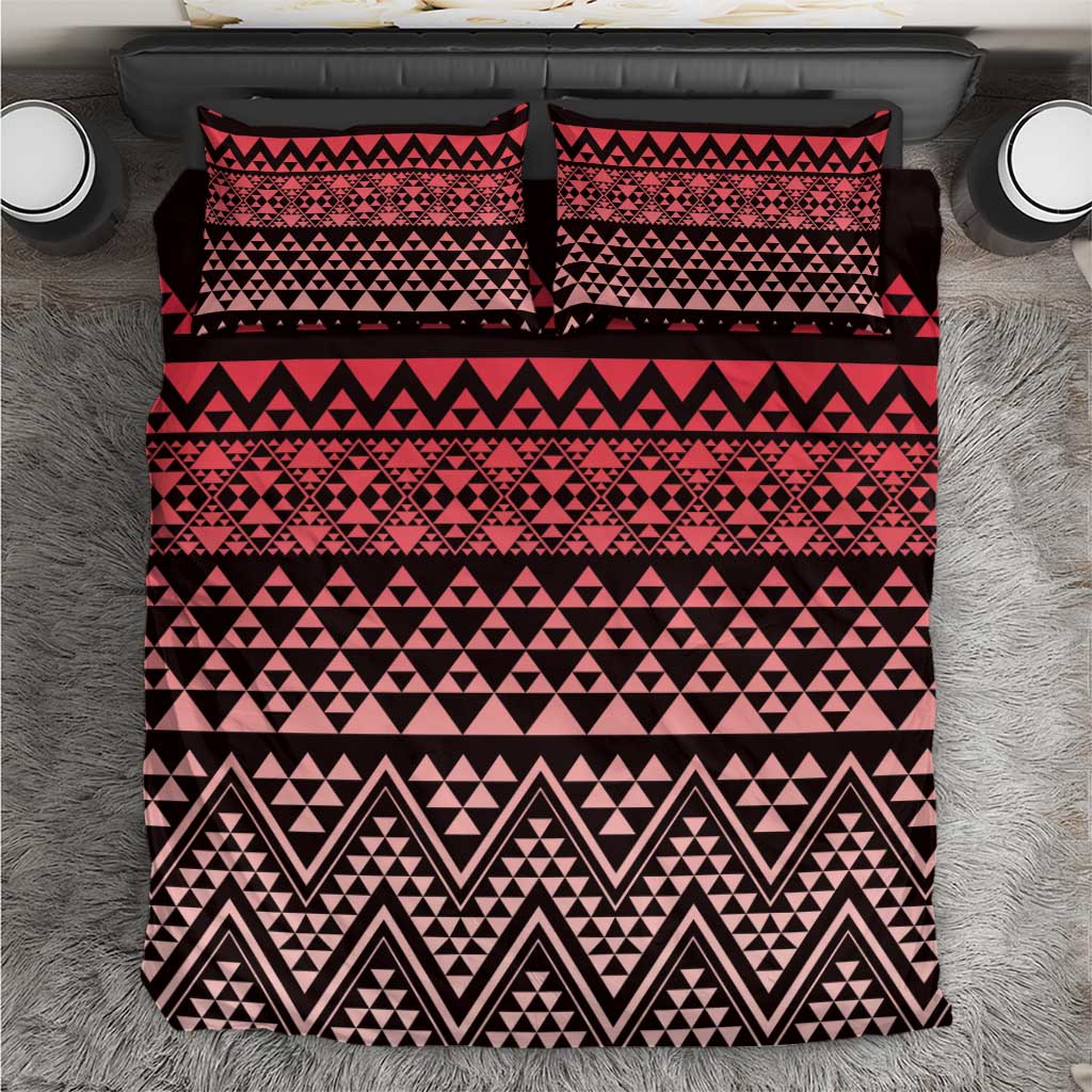 Maori Niho Taniwha Te Wheiao Bedding Set Terracotta - Aussie Hoodie