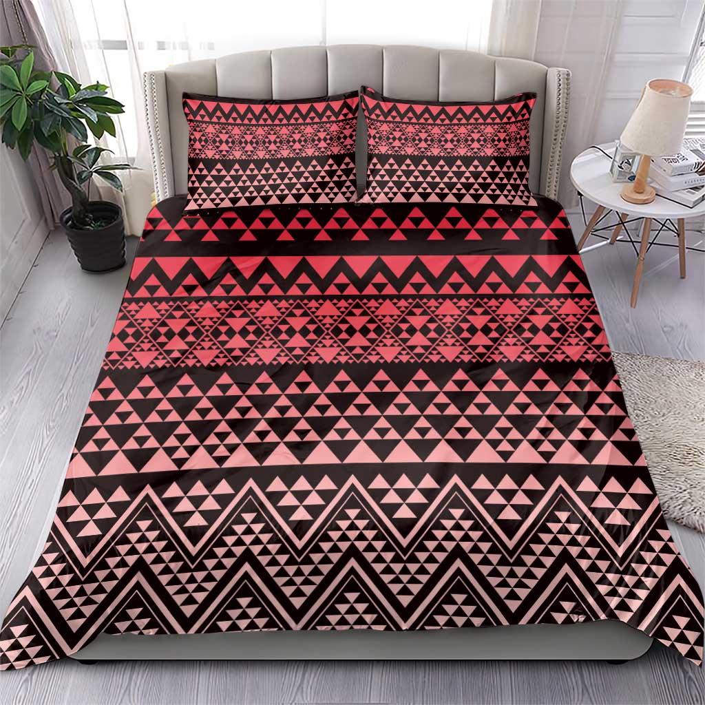 Maori Niho Taniwha Te Wheiao Bedding Set Terracotta - Aussie Hoodie