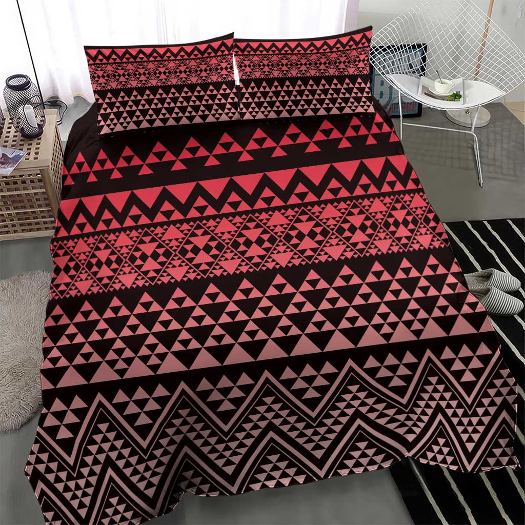 Maori Niho Taniwha Te Wheiao Bedding Set Terracotta - Aussie Hoodie