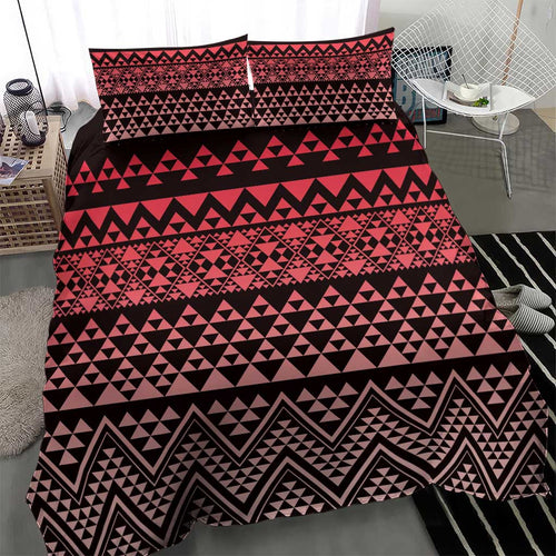 Maori Niho Taniwha Te Wheiao Bedding Set Terracotta - Aussie Hoodie