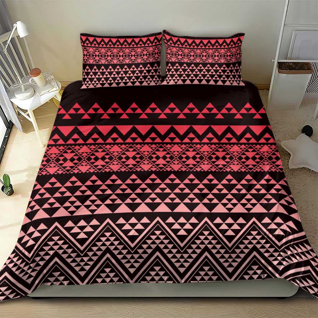 Maori Niho Taniwha Te Wheiao Bedding Set Terracotta - Aussie Hoodie