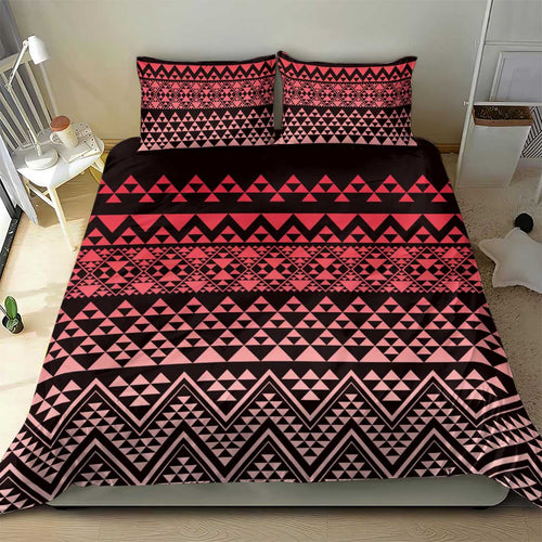 Maori Niho Taniwha Te Wheiao Bedding Set Terracotta - Aussie Hoodie