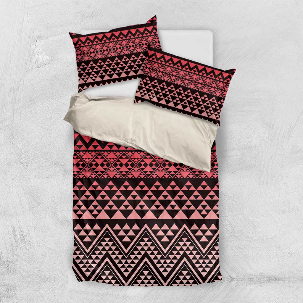 Maori Niho Taniwha Te Wheiao Bedding Set Terracotta - Aussie Hoodie