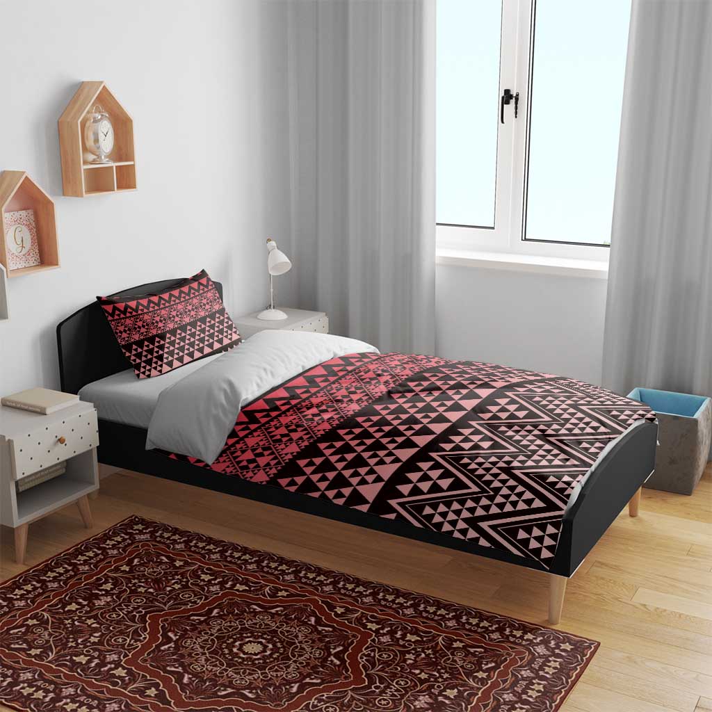Maori Niho Taniwha Te Wheiao Bedding Set Terracotta - Aussie Hoodie