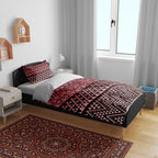 Maori Niho Taniwha Te Wheiao Bedding Set Terracotta - Aussie Hoodie