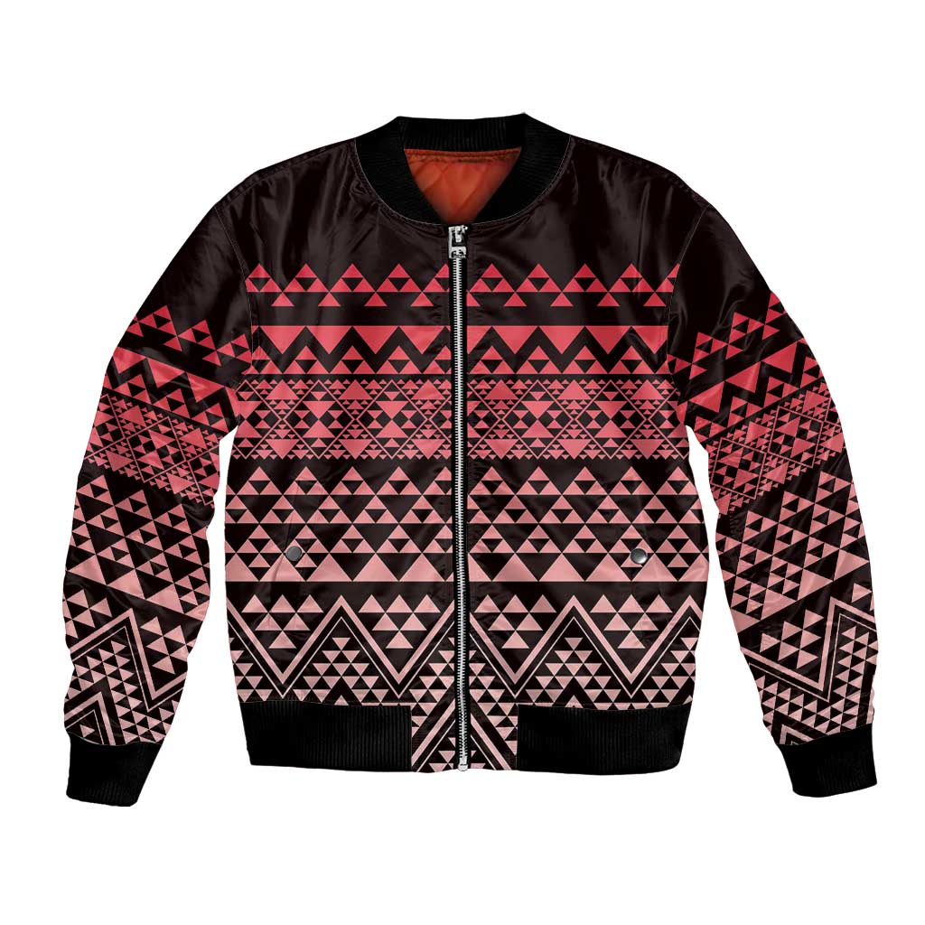 Maori Niho Taniwha Te Wheiao Bomber Jacket Terracotta - Aussie Hoodie
