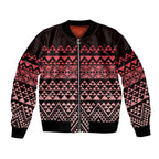 Maori Niho Taniwha Te Wheiao Bomber Jacket Terracotta - Aussie Hoodie