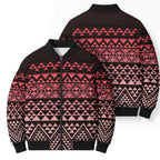 Maori Niho Taniwha Te Wheiao Bomber Puffer Jacket Terracotta - Aussie Hoodie