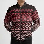 Maori Niho Taniwha Te Wheiao Bomber Puffer Jacket Terracotta - Aussie Hoodie