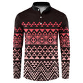 Maori Niho Taniwha Te Wheiao Button Sweatshirt Terracotta - Aussie Hoodie
