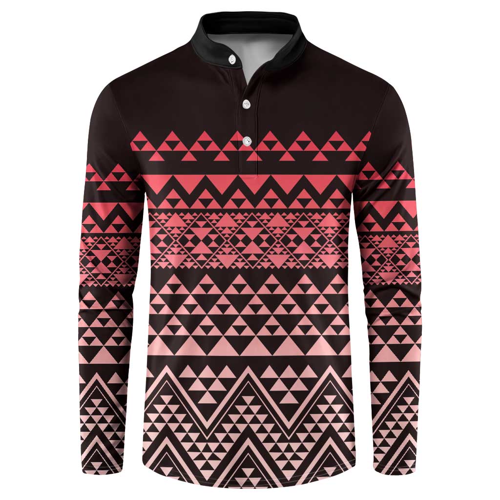 Maori Niho Taniwha Te Wheiao Button Sweatshirt Terracotta - Aussie Hoodie