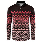 Maori Niho Taniwha Te Wheiao Button Sweatshirt Terracotta - Aussie Hoodie