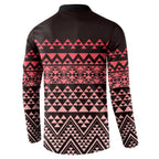 Maori Niho Taniwha Te Wheiao Button Sweatshirt Terracotta - Aussie Hoodie