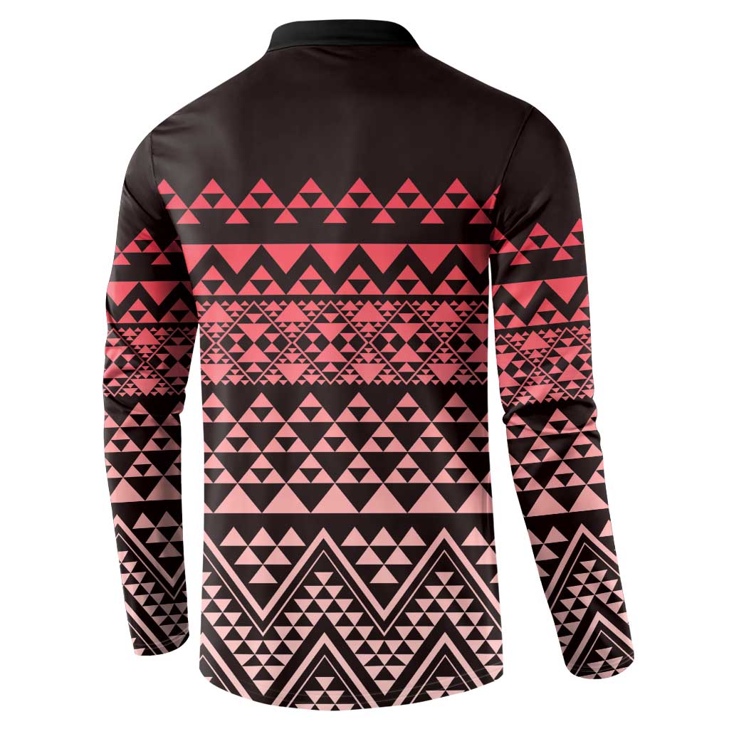 Maori Niho Taniwha Te Wheiao Button Sweatshirt Terracotta - Aussie Hoodie
