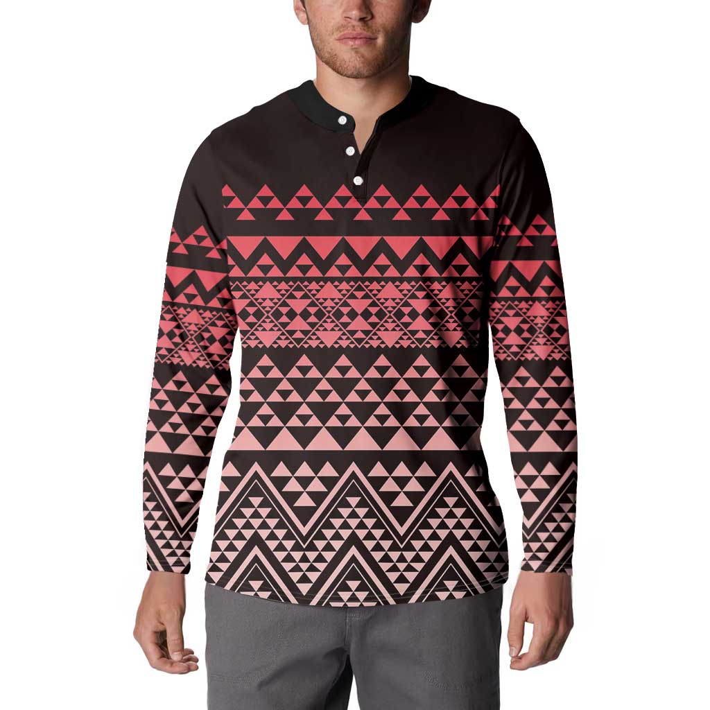 Maori Niho Taniwha Te Wheiao Button Sweatshirt Terracotta - Aussie Hoodie