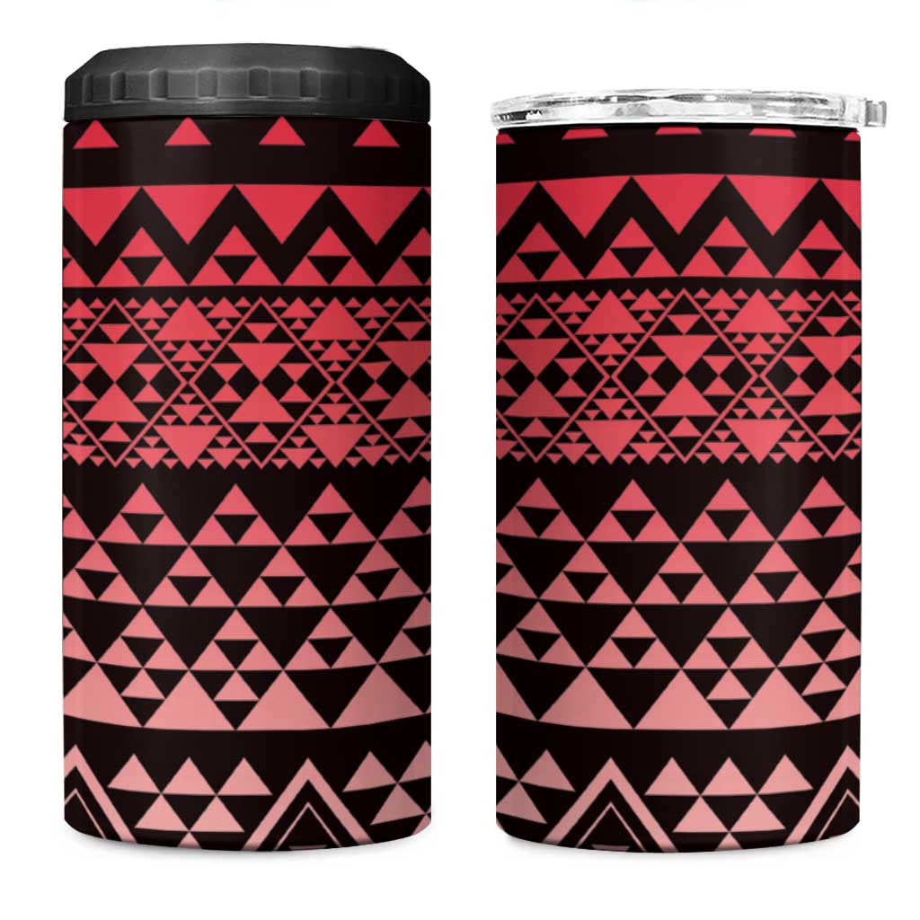 Maori Niho Taniwha Te Wheiao 4 in 1 Can Cooler Tumbler Terracotta - Aussie Hoodie
