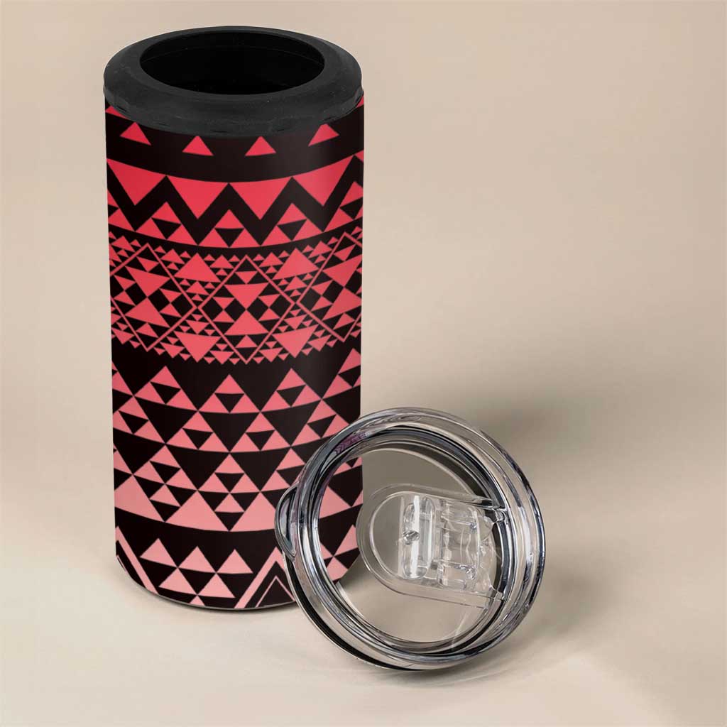 Maori Niho Taniwha Te Wheiao 4 in 1 Can Cooler Tumbler Terracotta - Aussie Hoodie