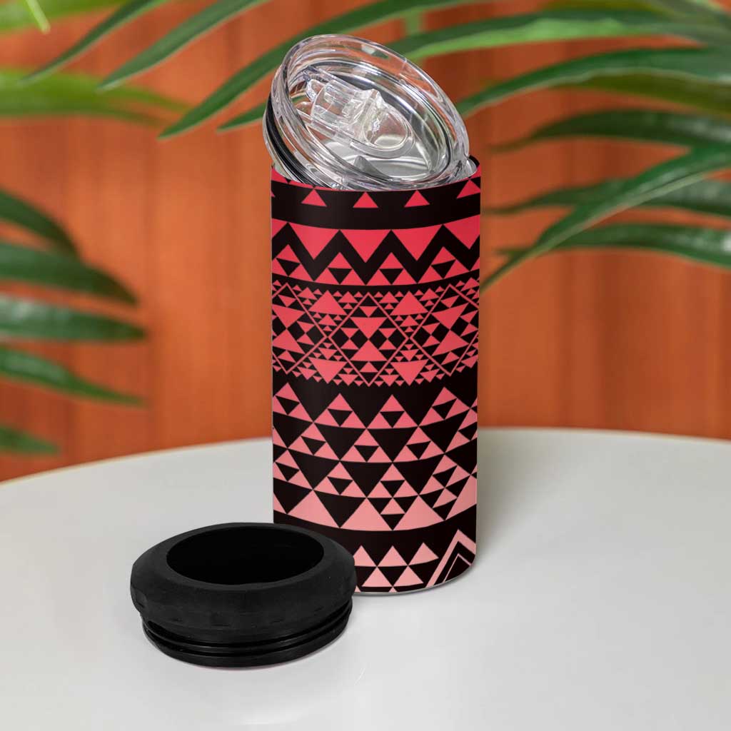 Maori Niho Taniwha Te Wheiao 4 in 1 Can Cooler Tumbler Terracotta - Aussie Hoodie