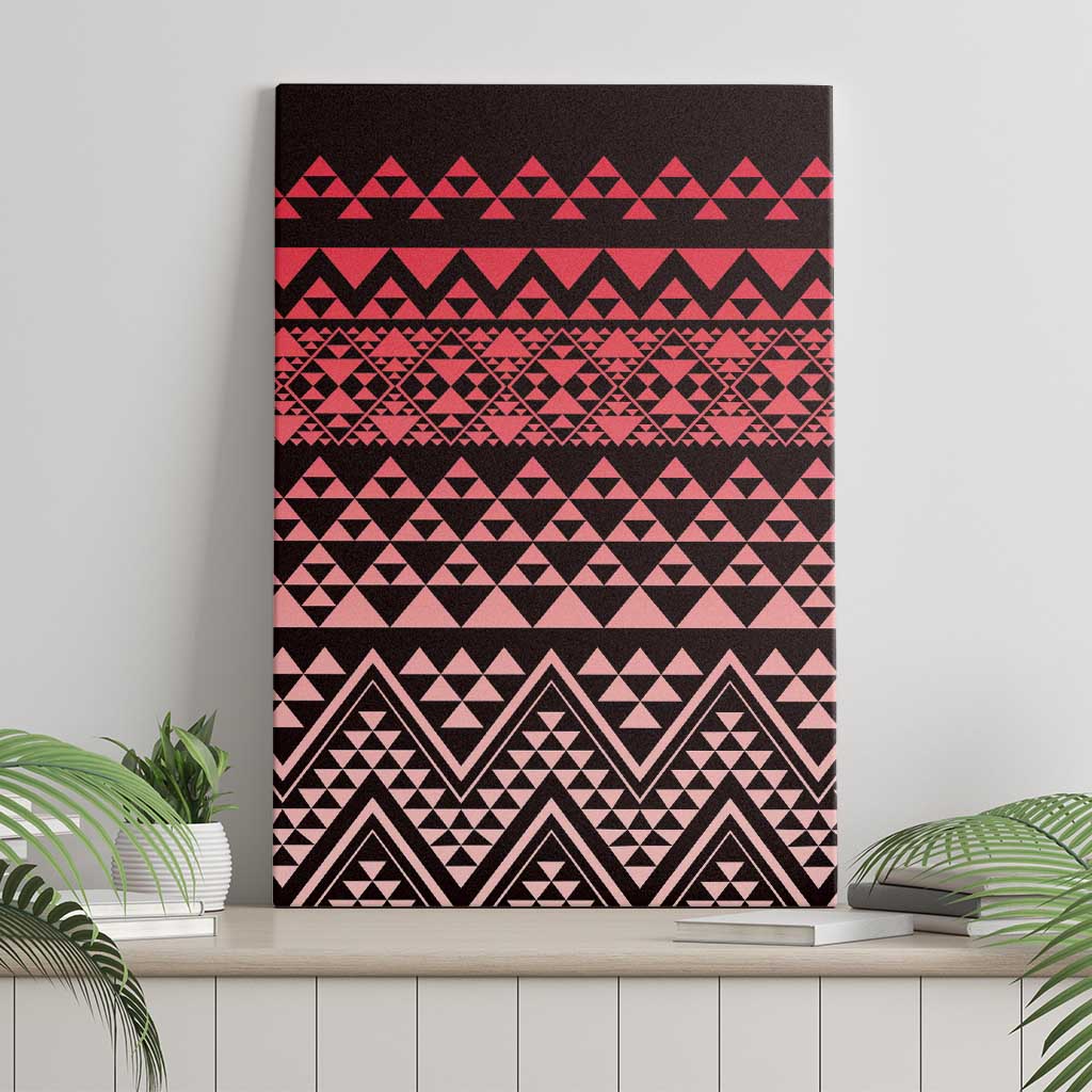 Maori Niho Taniwha Te Wheiao Canvas Wall Art Terracotta - Aussie Hoodie