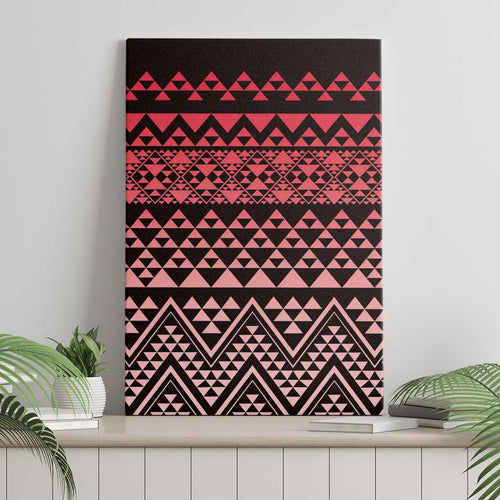 Maori Niho Taniwha Te Wheiao Canvas Wall Art Terracotta - Aussie Hoodie
