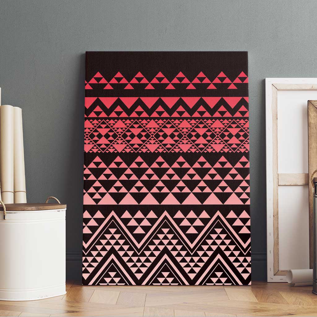 Maori Niho Taniwha Te Wheiao Canvas Wall Art Terracotta - Aussie Hoodie