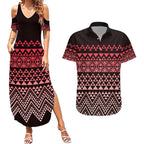 Maori Niho Taniwha Te Wheiao Couples Matching Summer Maxi Dress and Hawaiian Shirt Terracotta - Aussie Hoodie