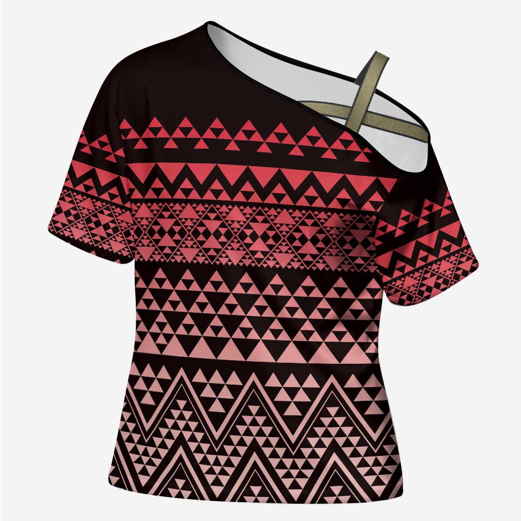 Maori Niho Taniwha Te Wheiao Cross Shoulder Shirt Terracotta - Aussie Hoodie