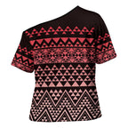 Maori Niho Taniwha Te Wheiao Cross Shoulder Shirt Terracotta - Aussie Hoodie