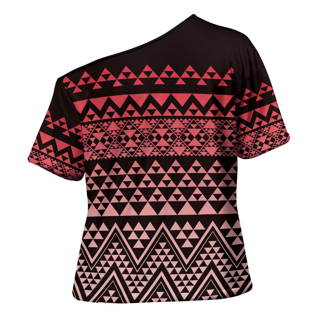 Maori Niho Taniwha Te Wheiao Cross Shoulder Shirt Terracotta - Aussie Hoodie