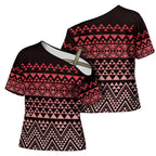 Maori Niho Taniwha Te Wheiao Cross Shoulder Shirt Terracotta - Aussie Hoodie
