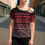 Maori Niho Taniwha Te Wheiao Cross Shoulder Shirt Terracotta - Aussie Hoodie