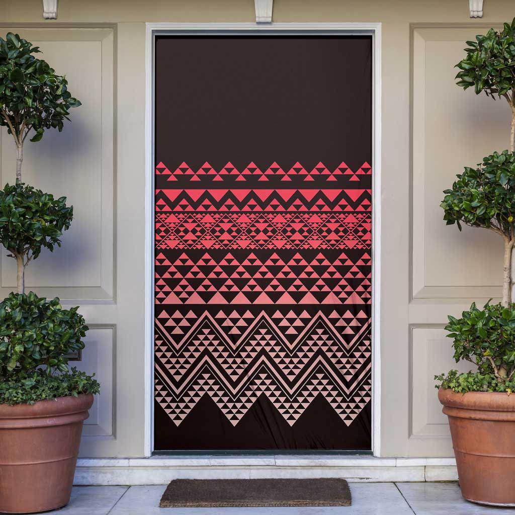 Maori Niho Taniwha Te Wheiao Door Cover Terracotta - Aussie Hoodie