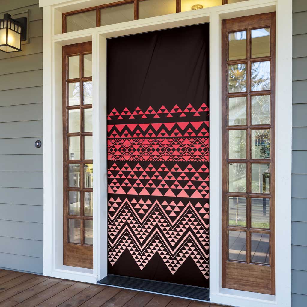 Maori Niho Taniwha Te Wheiao Door Cover Terracotta - Aussie Hoodie