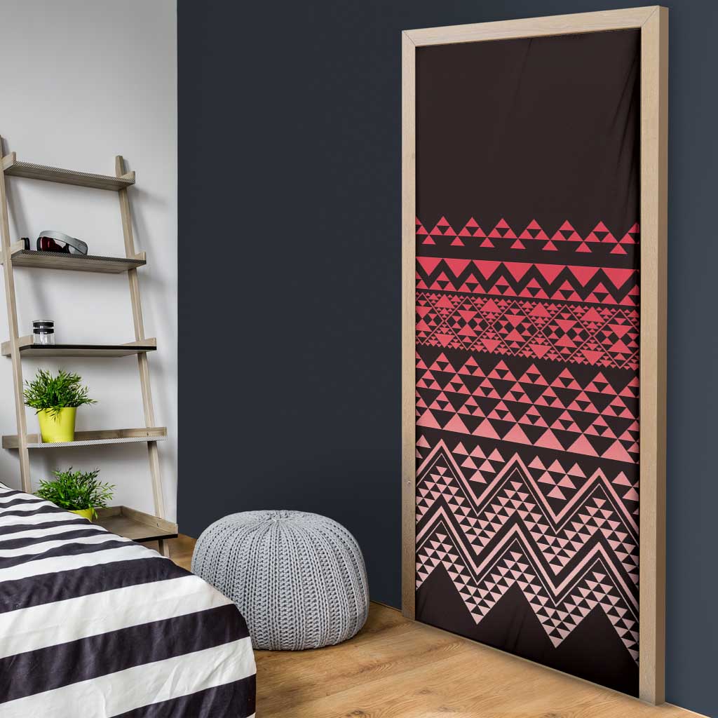 Maori Niho Taniwha Te Wheiao Door Cover Terracotta - Aussie Hoodie