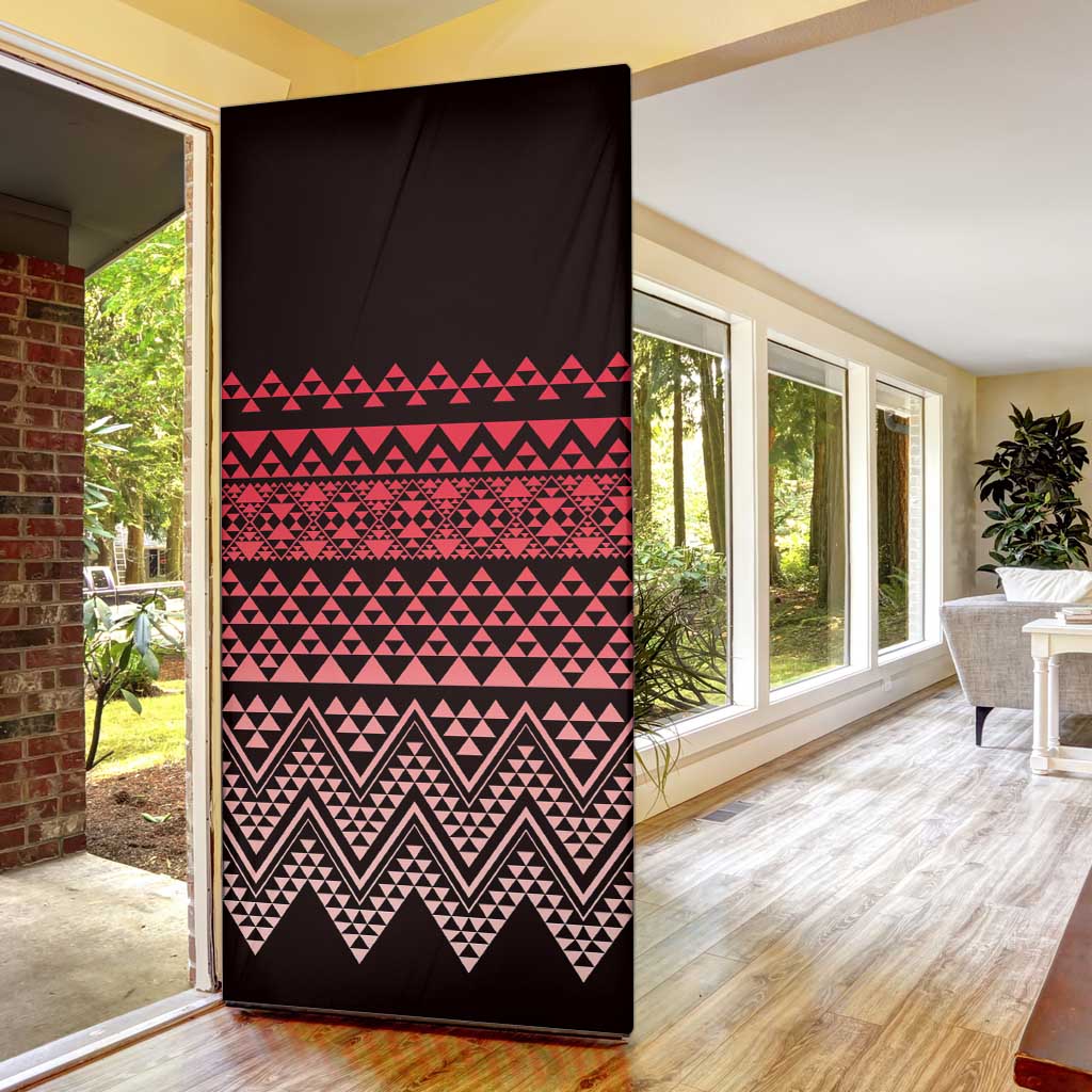 Maori Niho Taniwha Te Wheiao Door Cover Terracotta - Aussie Hoodie