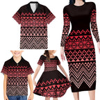 Maori Niho Taniwha Te Wheiao Family Matching Long Sleeve Bodycon Dress and Hawaiian Shirt Terracotta - Aussie Hoodie