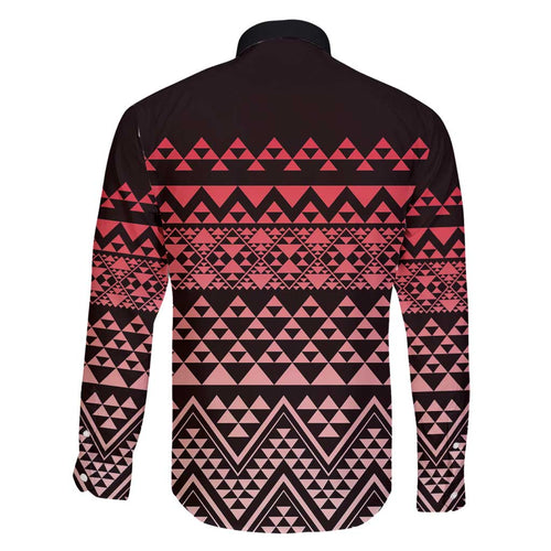 Maori Niho Taniwha Te Wheiao Family Matching Long Sleeve Bodycon Dress and Hawaiian Shirt Terracotta - Aussie Hoodie
