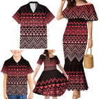 Maori Niho Taniwha Te Wheiao Family Matching Mermaid Dress and Hawaiian Shirt Terracotta - Aussie Hoodie