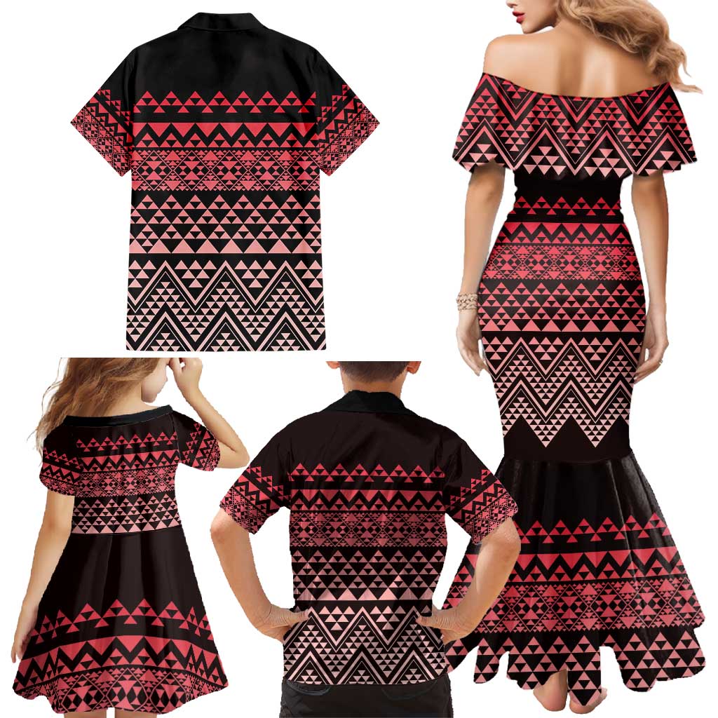Maori Niho Taniwha Te Wheiao Family Matching Mermaid Dress and Hawaiian Shirt Terracotta - Aussie Hoodie