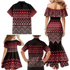 Maori Niho Taniwha Te Wheiao Family Matching Mermaid Dress and Hawaiian Shirt Terracotta - Aussie Hoodie